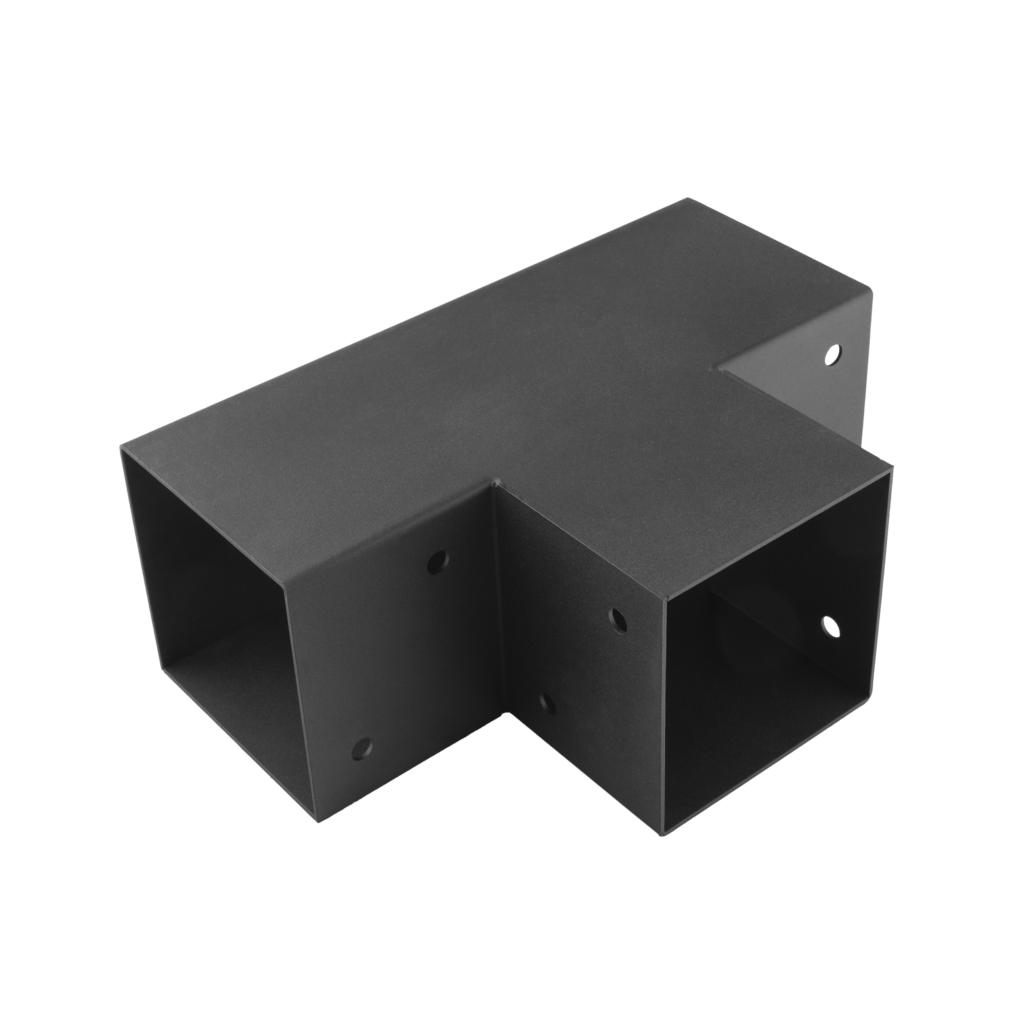 GPT 120 Conector pergolă vopsit cu pulbere neagră C 122x266x326x2,0