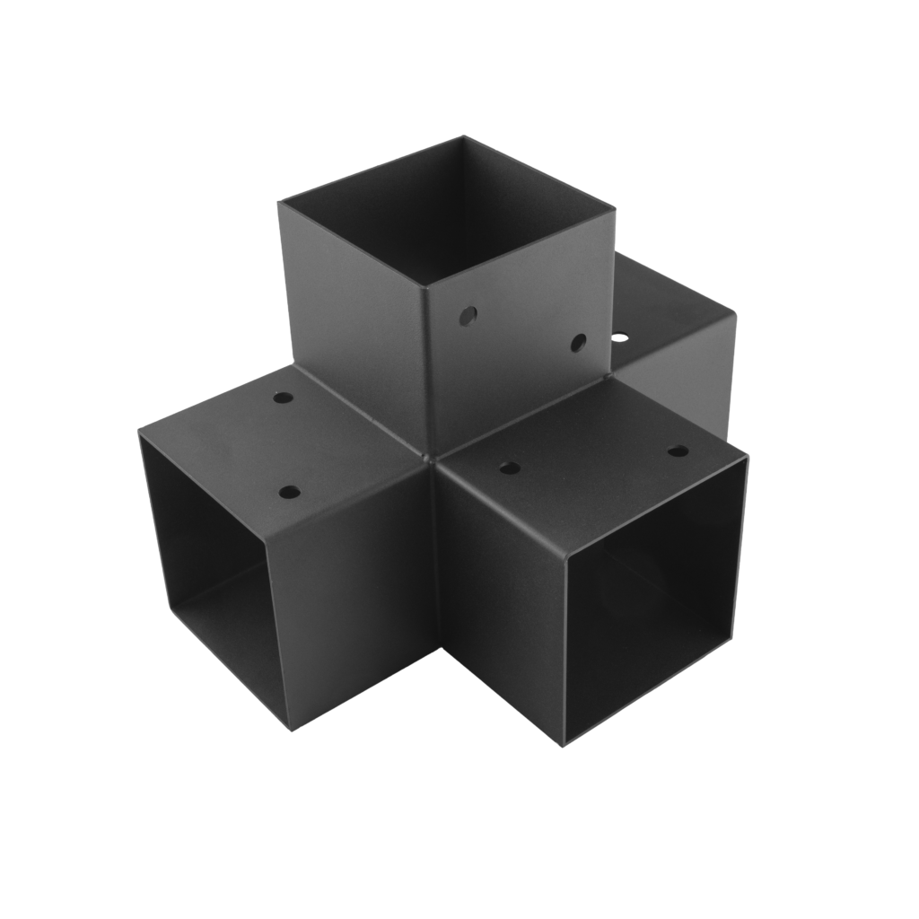 GPX 120 Conector pergolă vopsit cu pulbere neagră C 122x266x326x2,0
