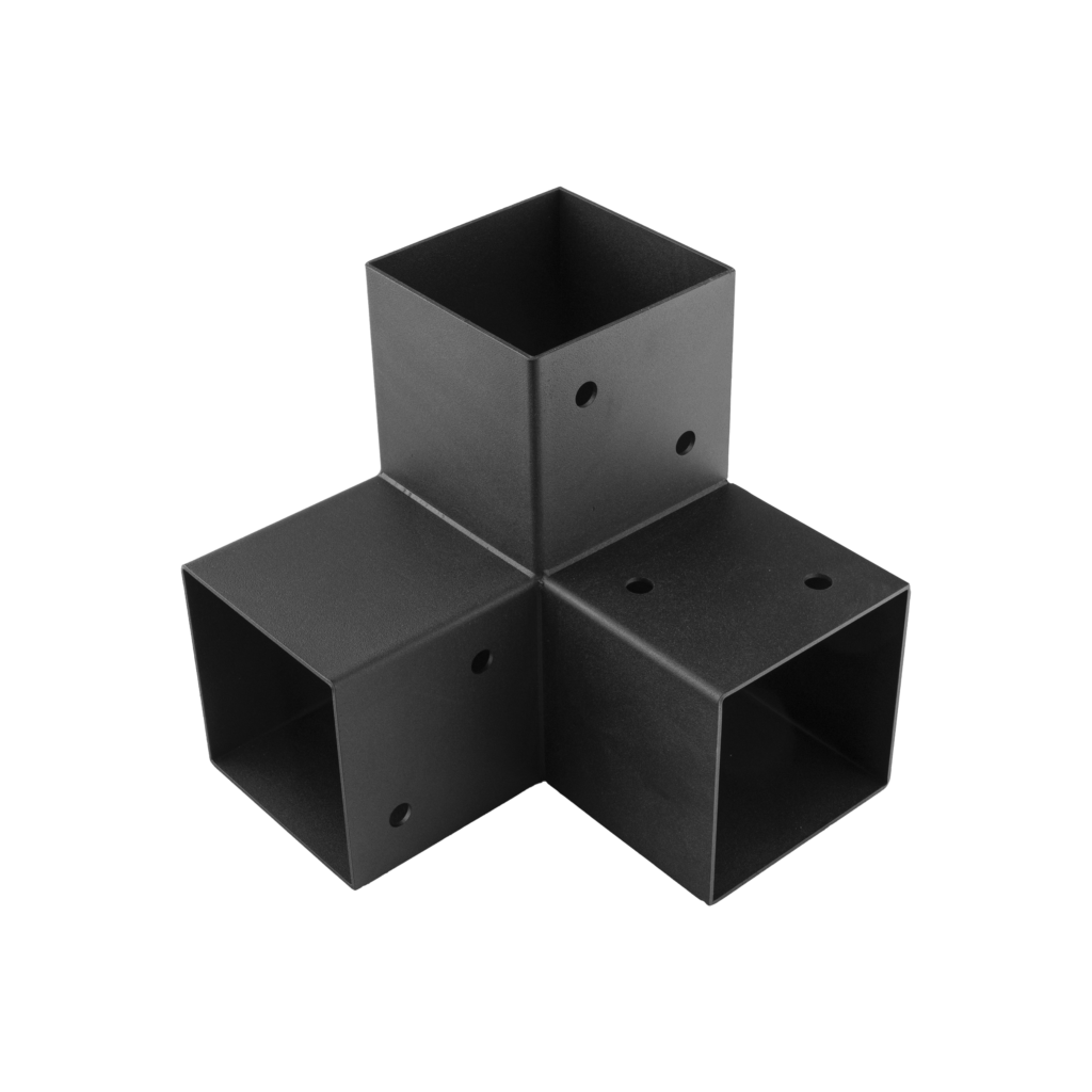 GPY 100 Conector pergolă vopsit cu pulbere neagră C 102x206x202x2,0