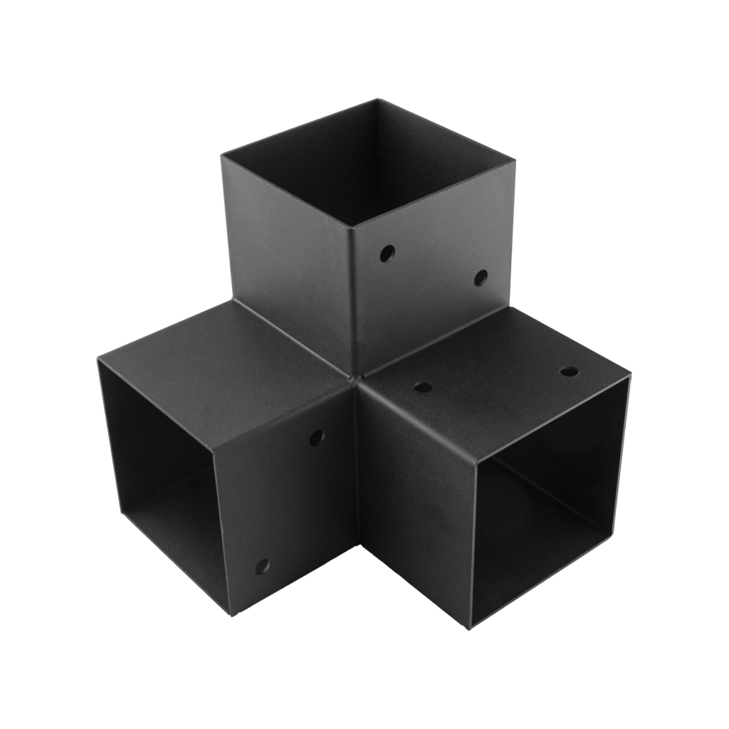 GPY 120 Conector pergolă vopsit cu pulbere neagră C 122x226x222x2,0