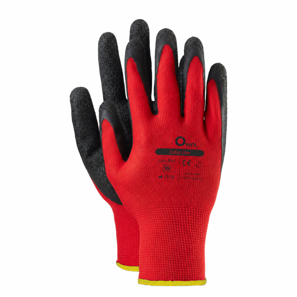 Mănuși de protecție Late Red, acoperire latex, aderență ridicată