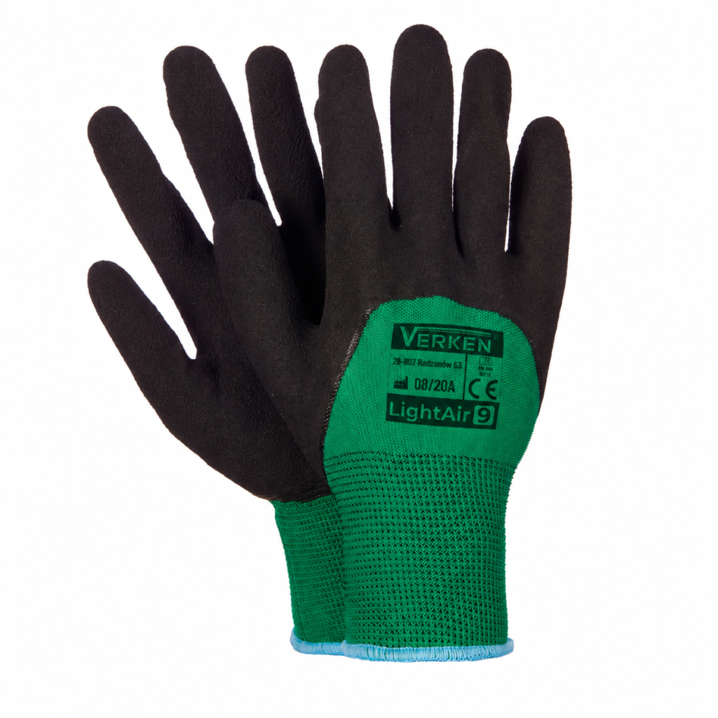 Mănuși de protecție LightAir din poliester, latex spumat, respirabile